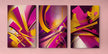 Set 3 Tablouri canvas - Abstract roz
