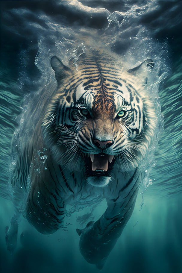 Tablou canvas - Tigrul innotand