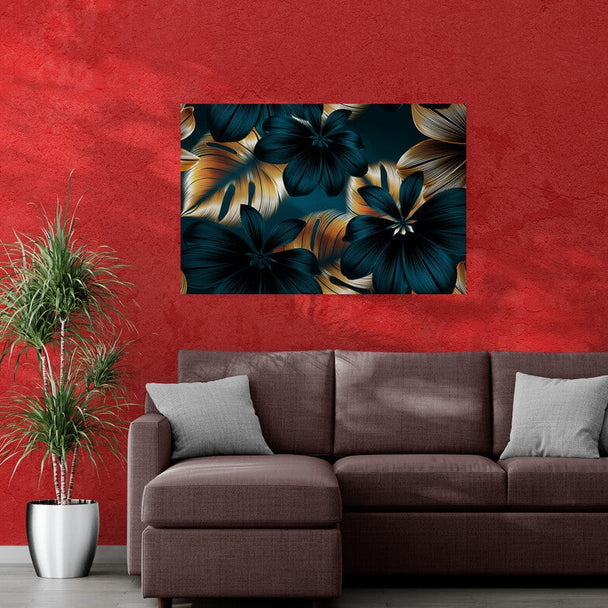 Tablou pe sticla - Floare amaryllis abstracta