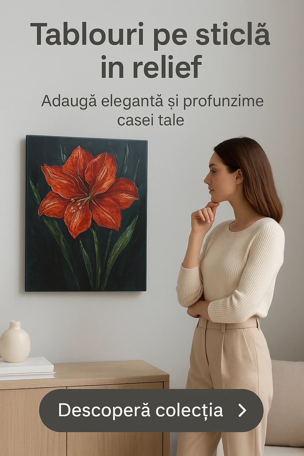 Tablouri pe sticla in relief
