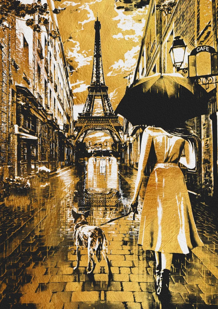 Tablou Canvas - Eleganta Refinata Gold&Black 07