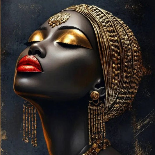 Tablou Canvas - Printesa africana cu buze rosii