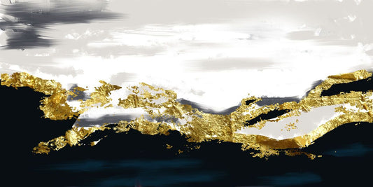 Tablou canvas - Abstract auriu pe bleumarin
