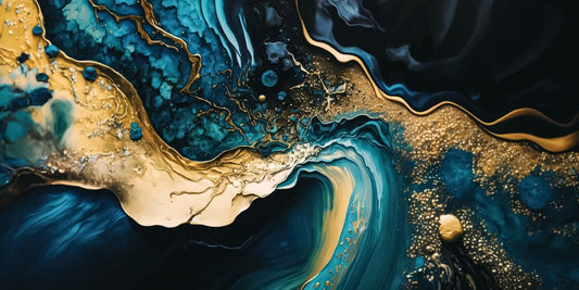 Albastru-gold abstract
