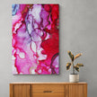 Tablou canvas - Abstract cerneala rosu roz si albastru