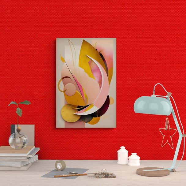 Tablou canvas - Abstract cu auriu si roz