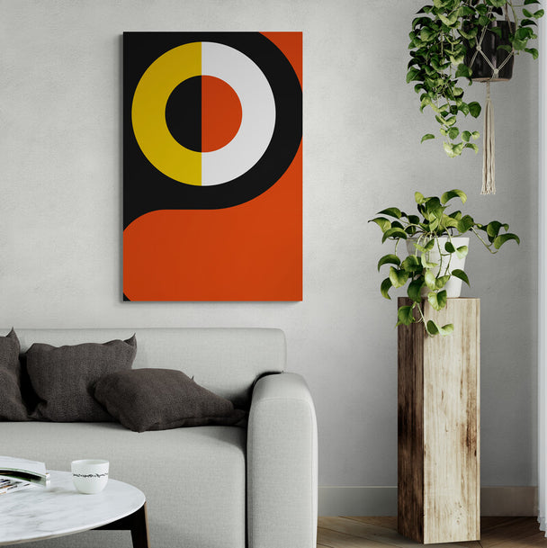 Tablou canvas - Abstract geometric negru portocaliu