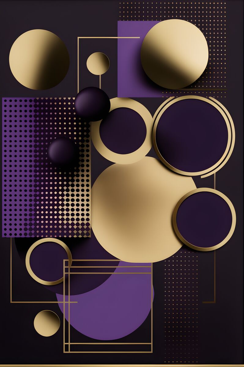 Tablou canvas - Abstract gold-violet