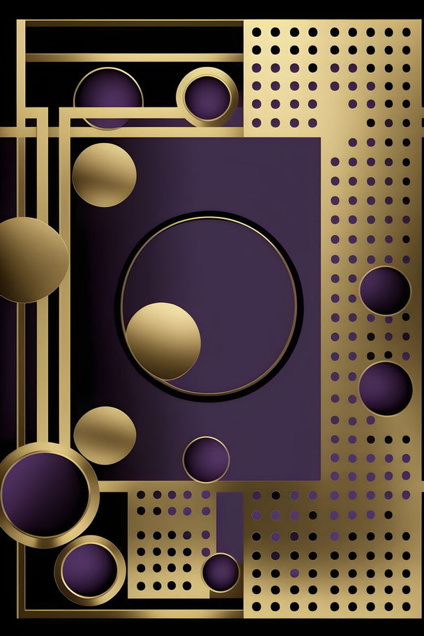 Tablou canvas - Abstract gold si violet