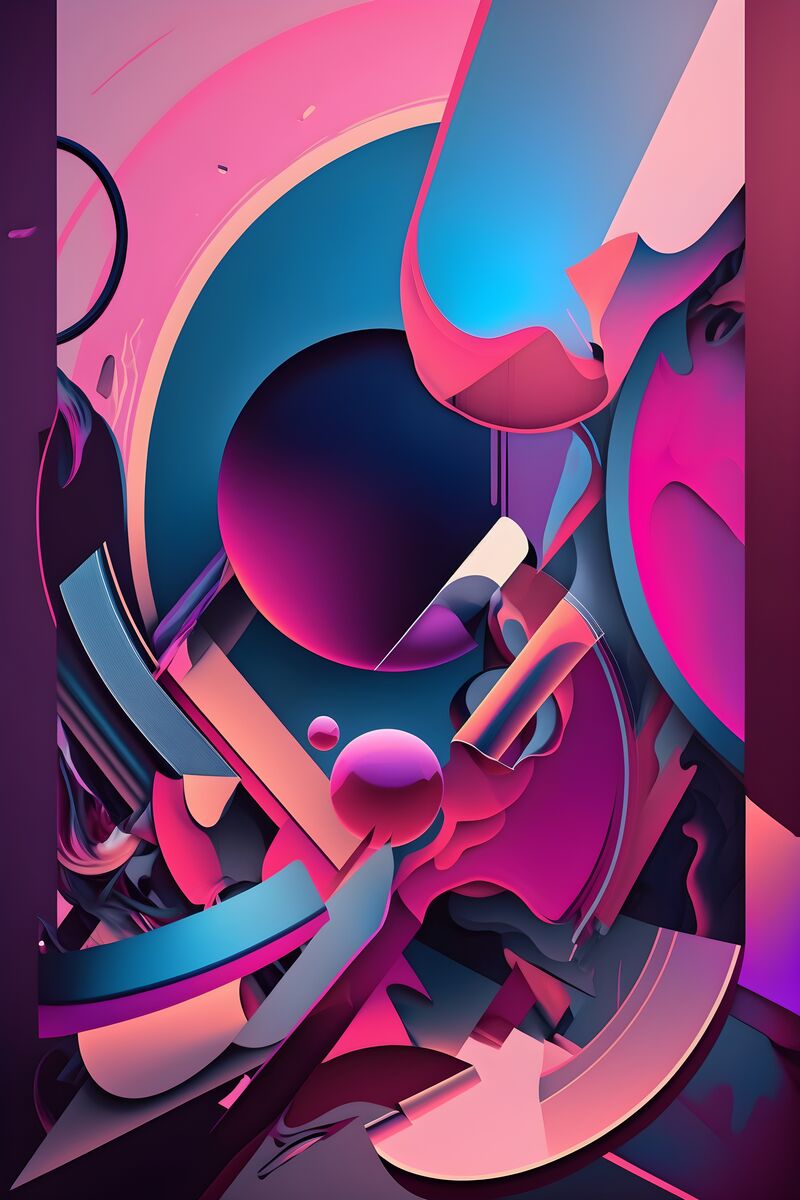 Tablou canvas - Abstract in culori roz-mov