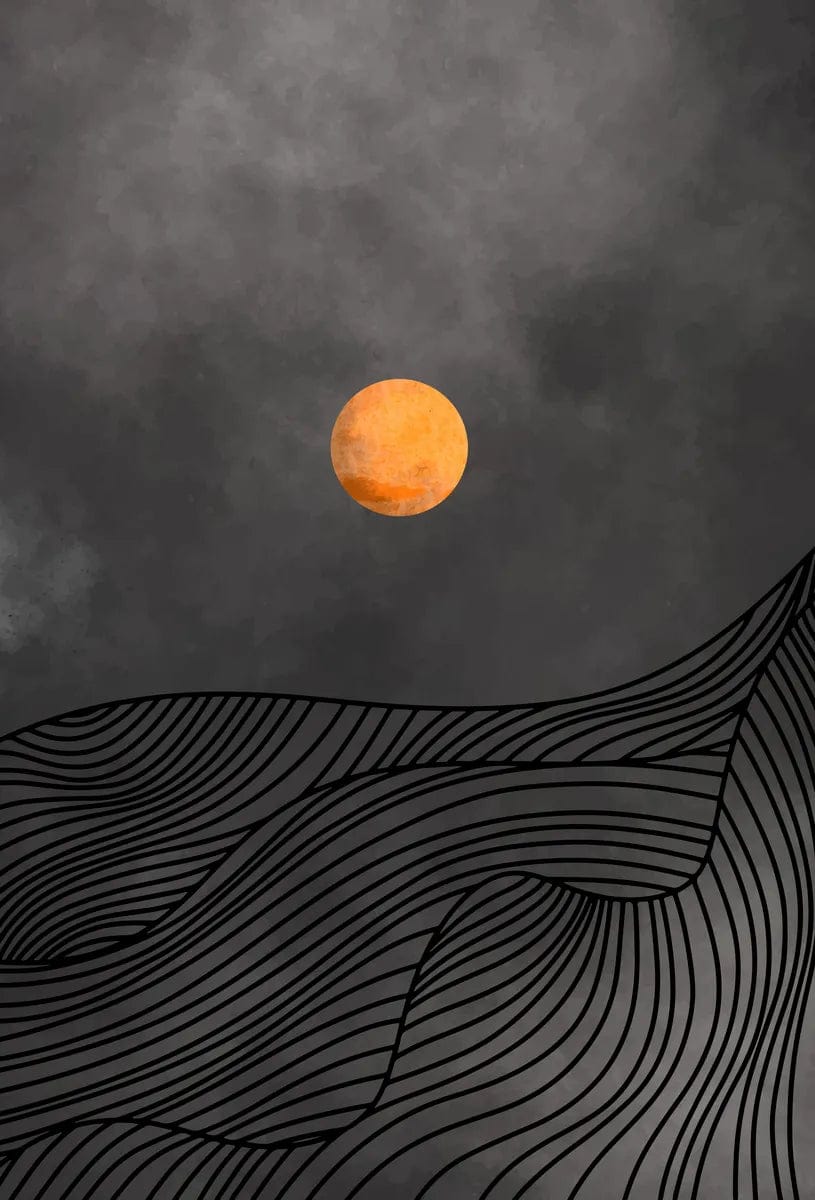Tablou Canvas - Luna Aurie Abstracta