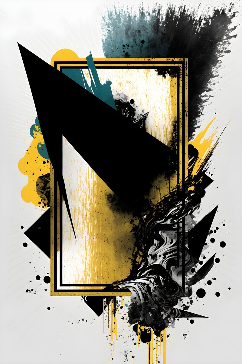 Tablou canvas - Abstract negru cu galben
