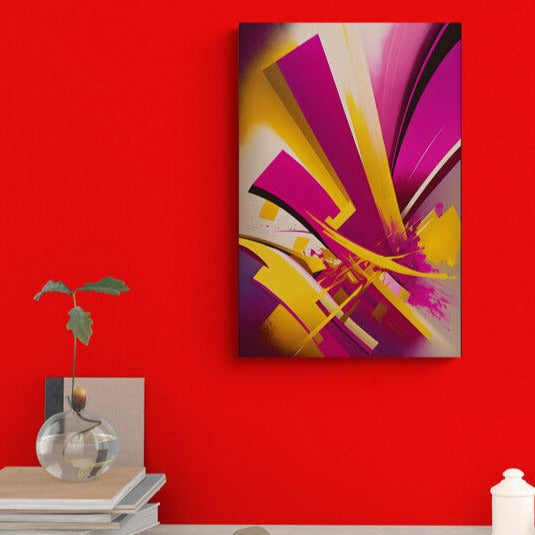 Tablou canvas - Abstract roz cu galben