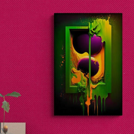 Tablou canvas - Abstract verde si mov