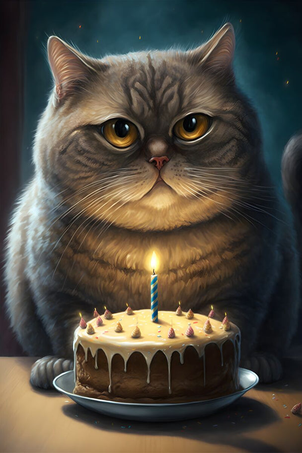 Tablou canvas - Birthday cat