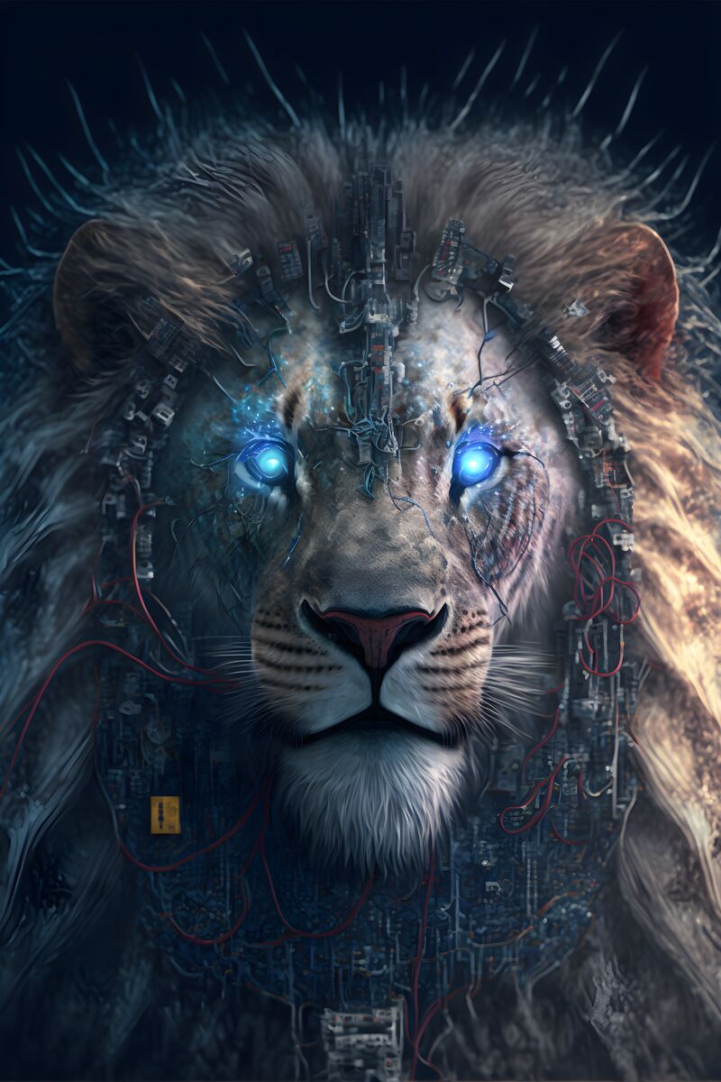 Tablou canvas - Blue eyes lion