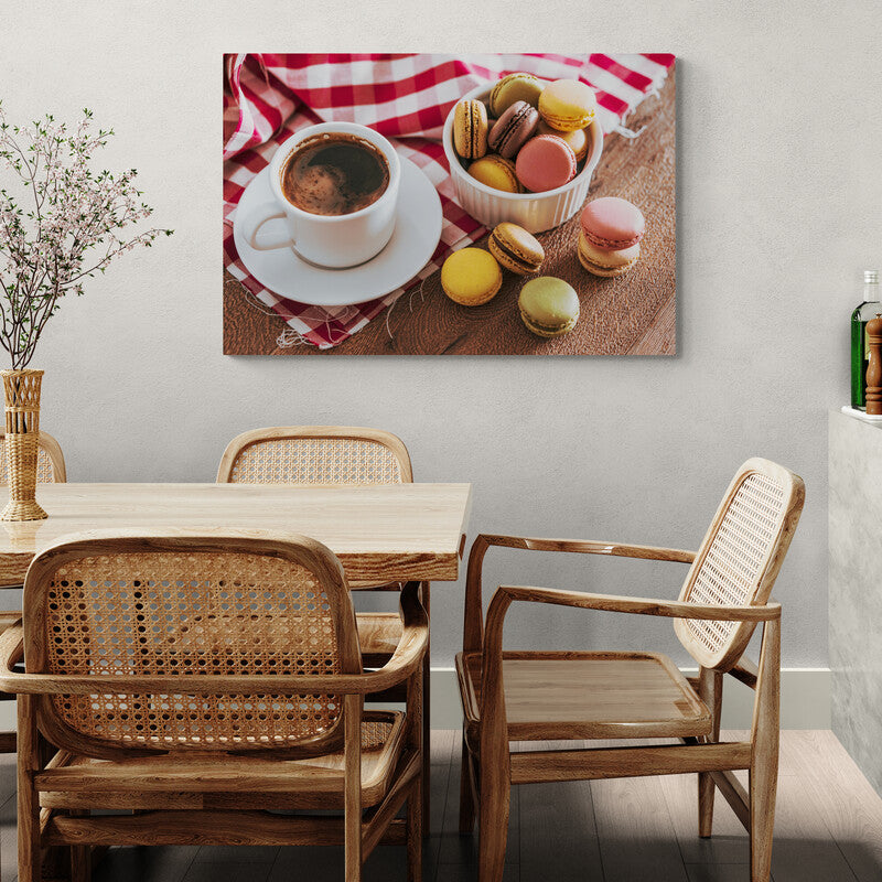 Tablou canvas - Cafea si macaroons