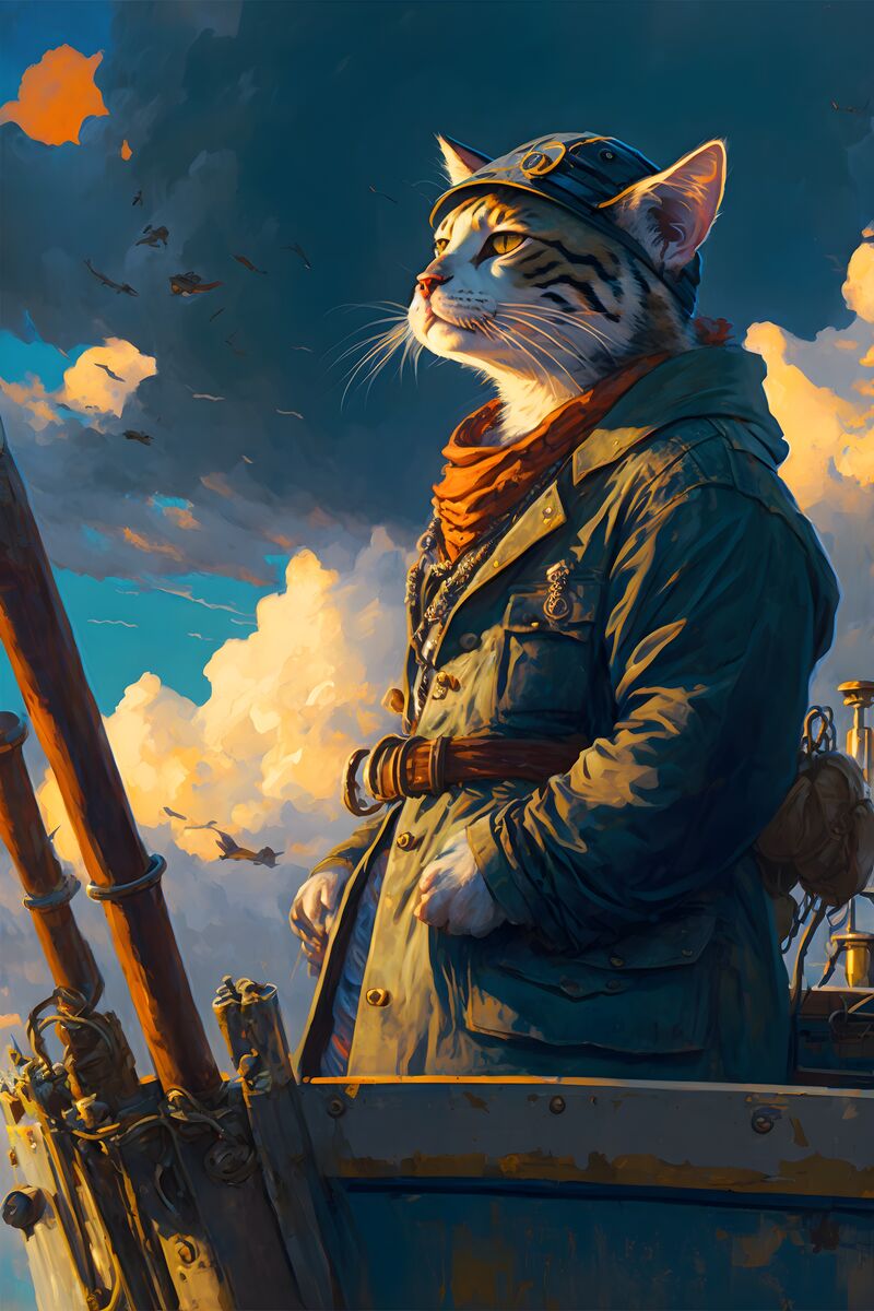 Tablou canvas - Cat fisherman
