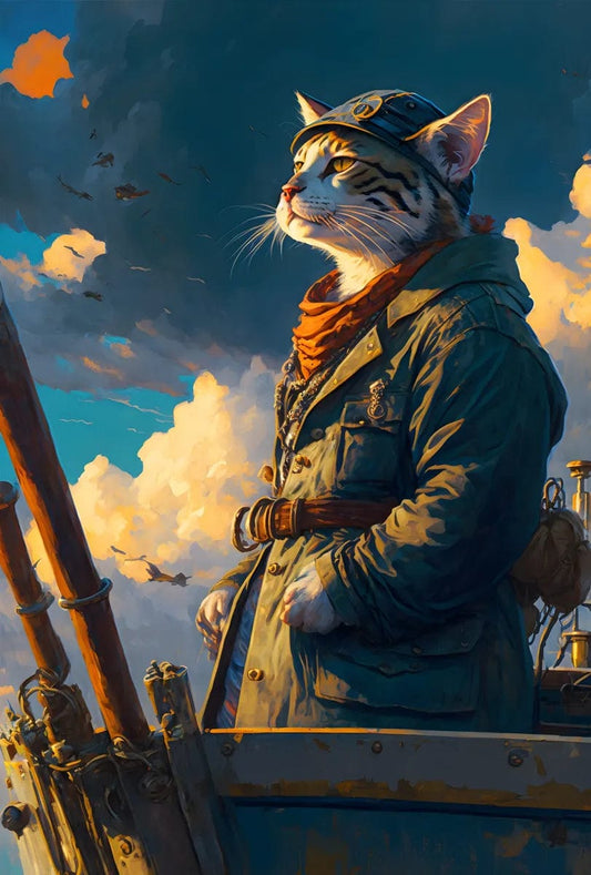 Tapet textil pentru camera copilului "Cat fisherman" -  1,5 X 2,2 m
