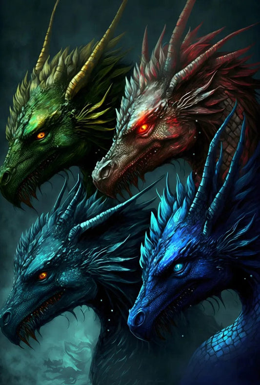 Tapet textil pentru camera copilului "Colorful dragons" -  1,5 X 2,2 m