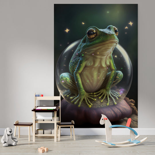 Tapet textil pentru camera copilului "Cute frog" -  1,5 X 2,2 m