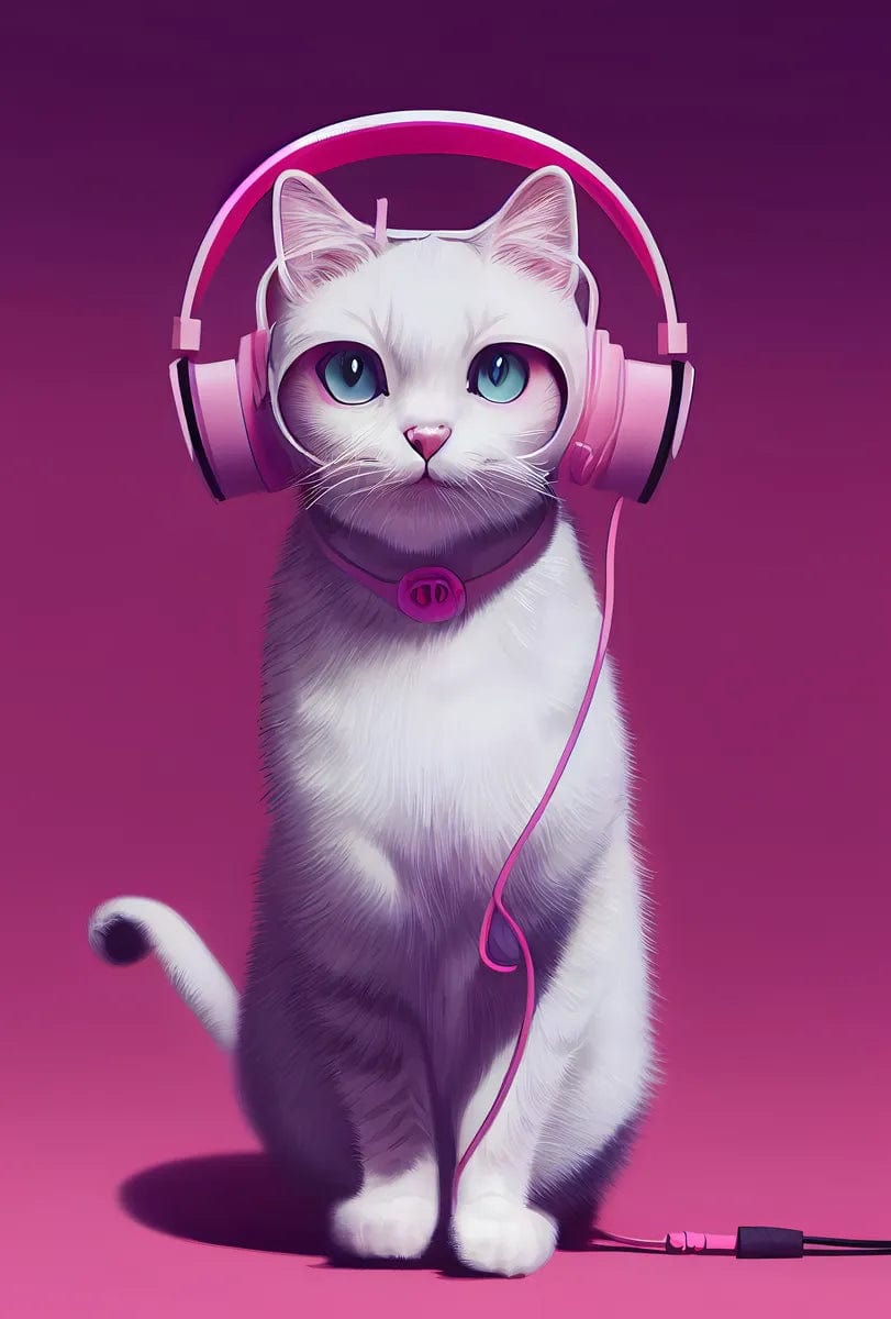 Tapet textil pentru camera copilului "Dj kitty" -  1,5 X 2,2 m