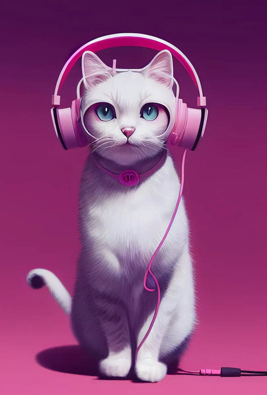 Tapet textil pentru camera copilului "Dj kitty" -  1,5 X 2,2 m
