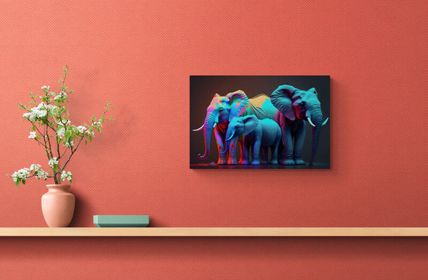 Tablou canvas - Elefanti colorati