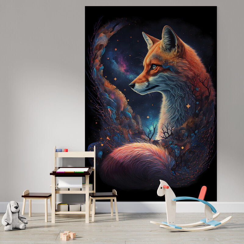 Tapet textil pentru camera copilului "Fantasy fox" -  1,5 X 2,2 m