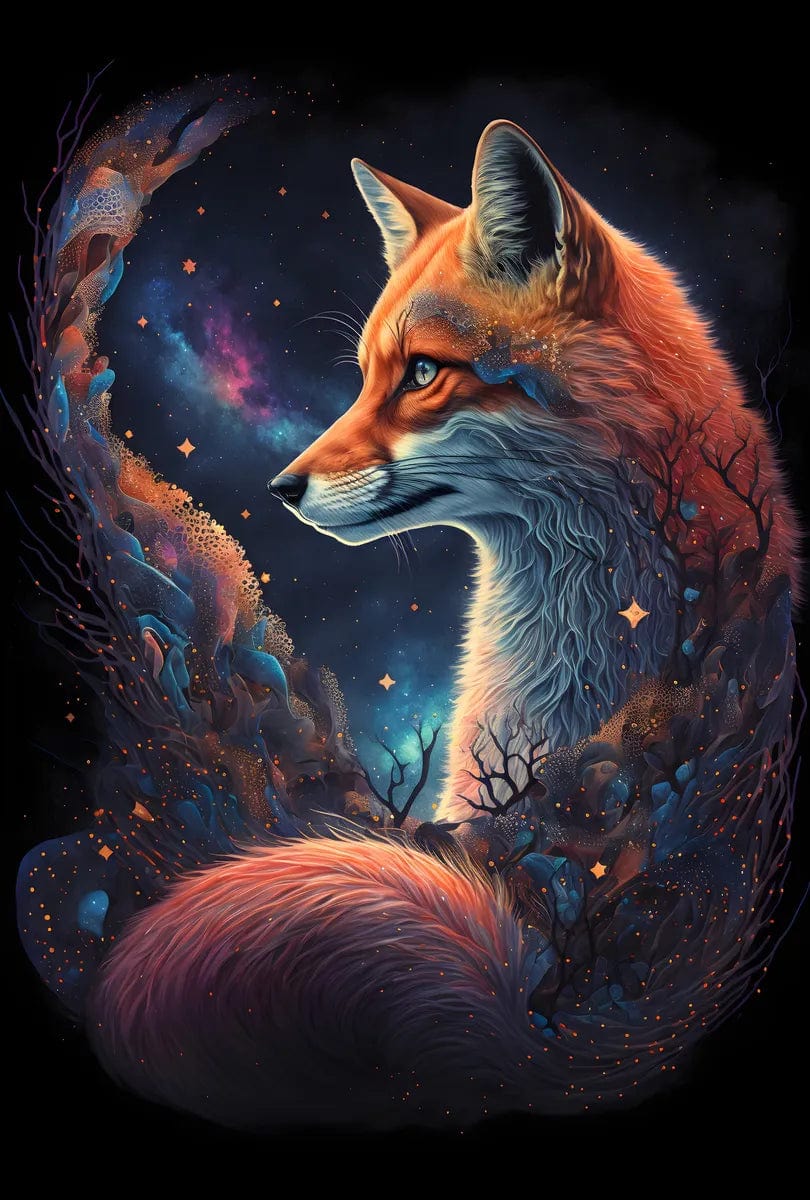 Tapet textil pentru camera copilului "Fantasy fox" -  1,5 X 2,2 m
