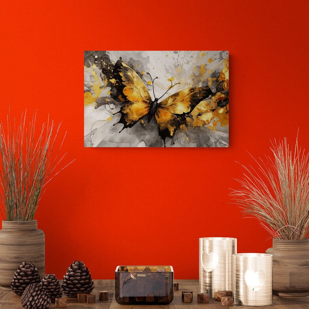 Tablou canvas - Fluturele gold