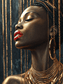 Tablou Canvas - Femeie Africana cu Buze Rosii