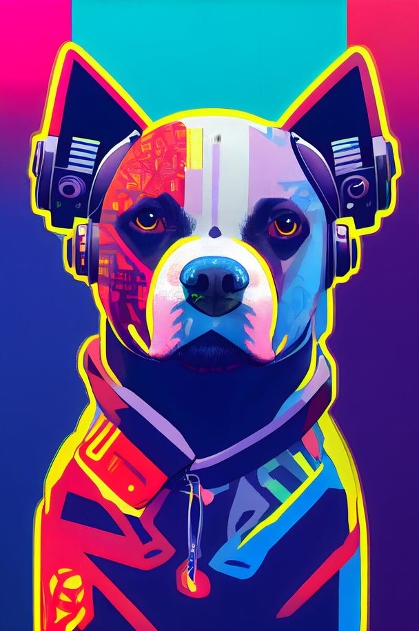 Tablou canvas - Funny hipster dog