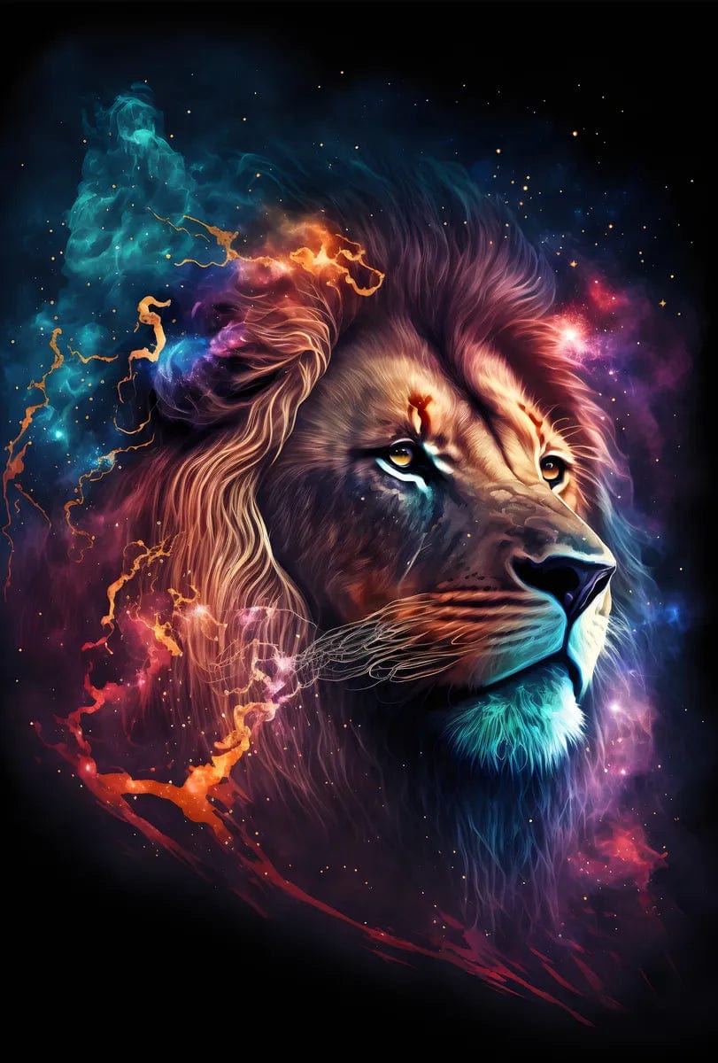 Tapet textil pentru camera copilului "Galaxy lion" -  1,5 X 2,2 m