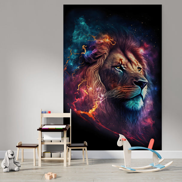 Tapet textil pentru camera copilului "Galaxy lion" -  1,5 X 2,2 m