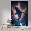 Tapet textil pentru camera copilului "Galaxy whale" -  1,5 X 2,2 m