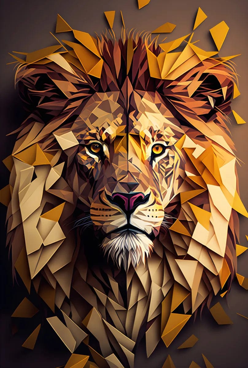 Tapet textil pentru camera copilului "Geometric lion head" -  1,5 X 2,2 m