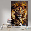 Tapet textil pentru camera copilului "Geometric lion head" -  1,5 X 2,2 m