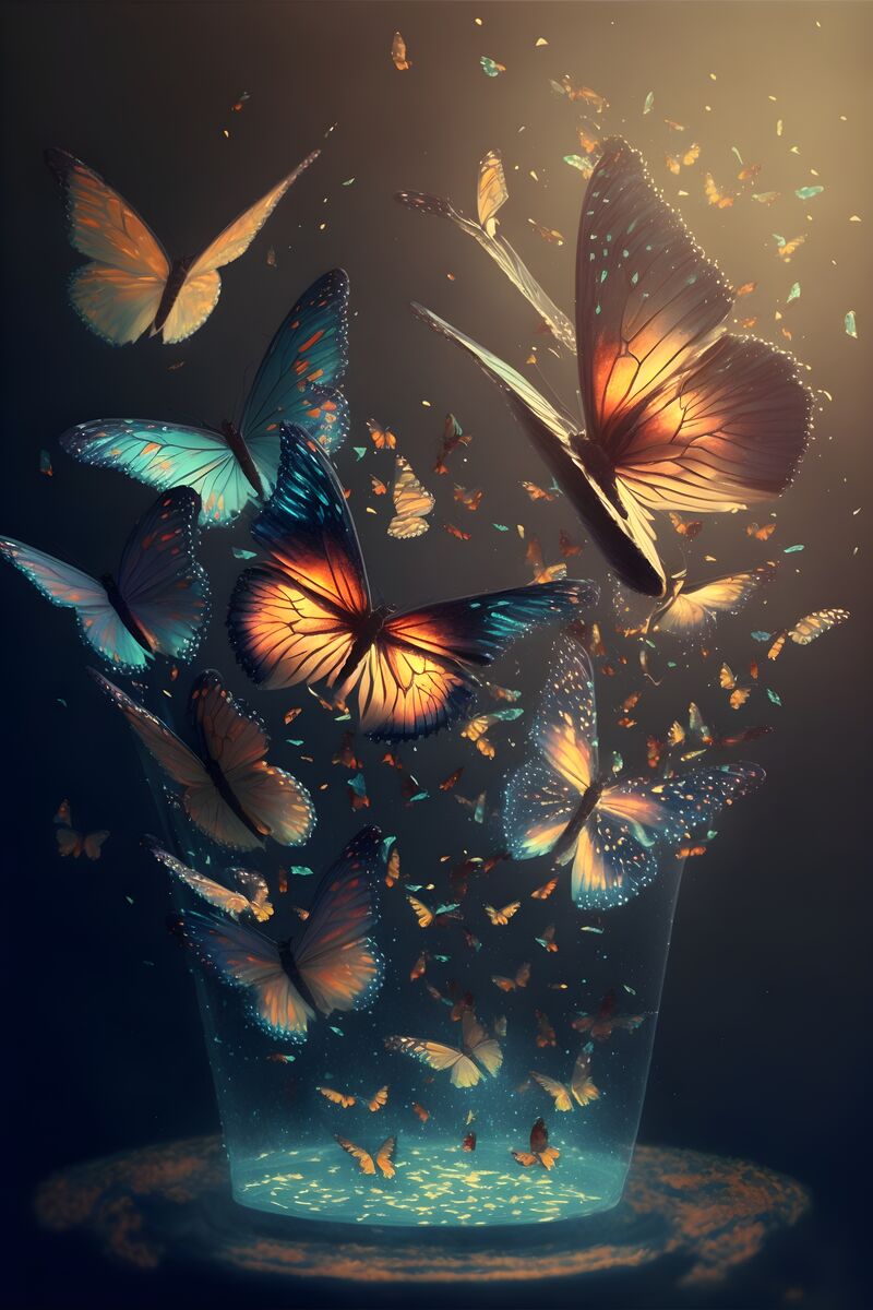 Tablou canvas - Glowing butterflies