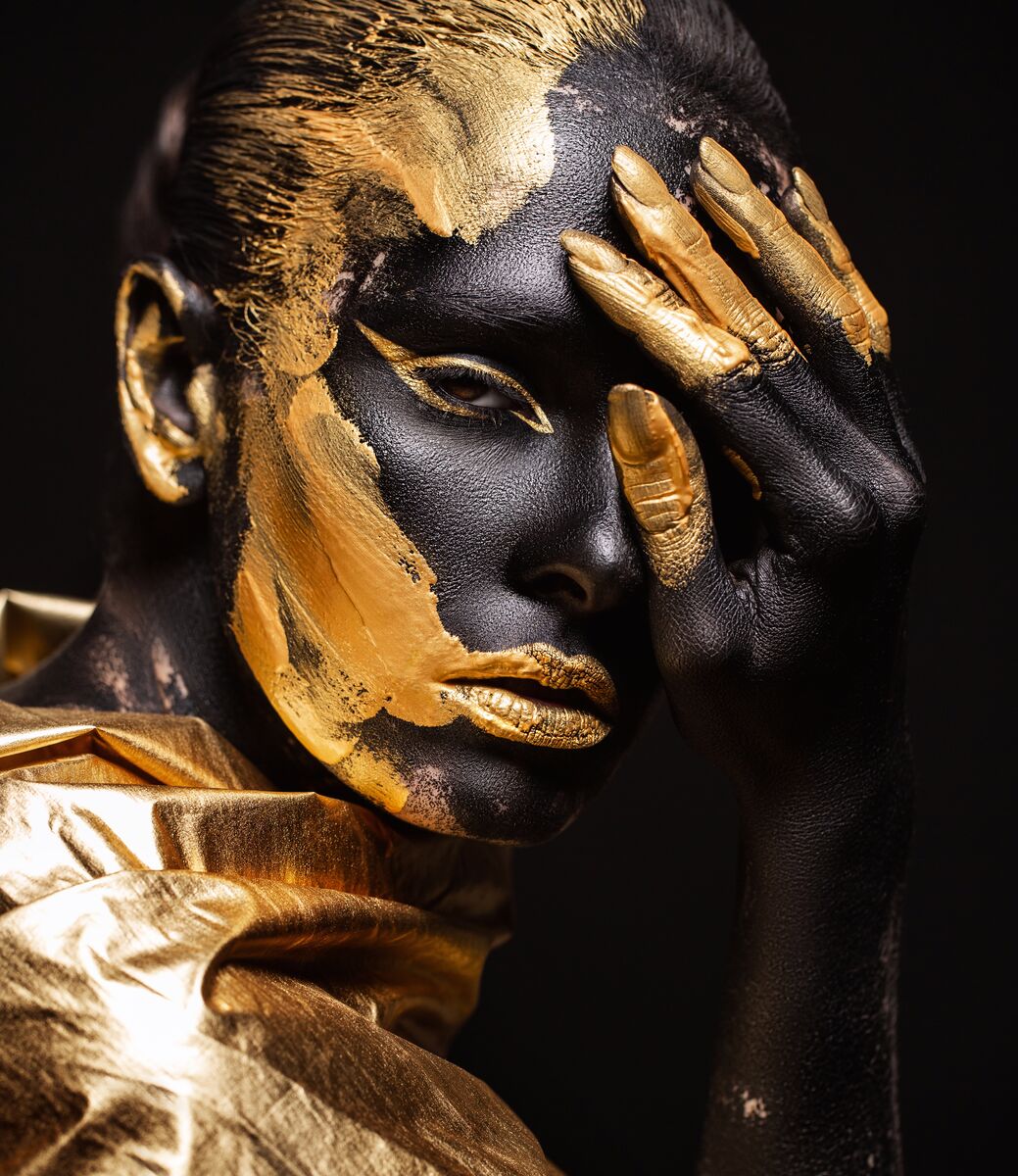 Tablou canvas - Golden make-up