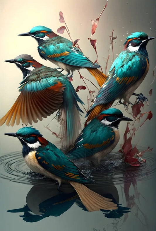 Tapet textil pentru camera copilului "Kingfishers" -  1,5 X 2,2 m