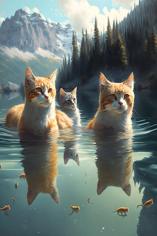Tablou canvas - Lake cats
