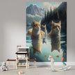 Tapet textil pentru camera copilului "Lake cats" -  1,5 X 2,2 m