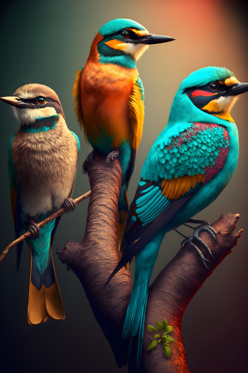 Tablou canvas - Light blue birds