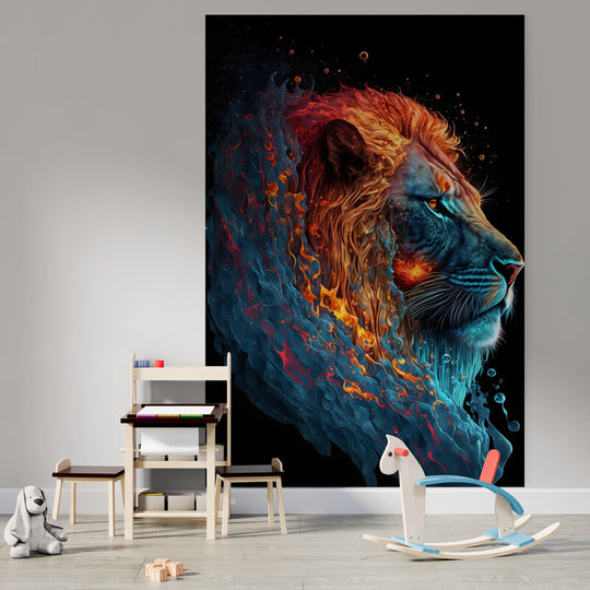 Tapet textil pentru camera copilului "Lion art" -  1,5 X 2,2 m