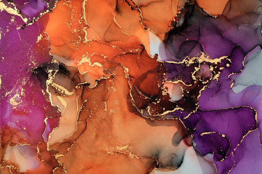 Tablou canvas - Marmura abstracta violet si orange