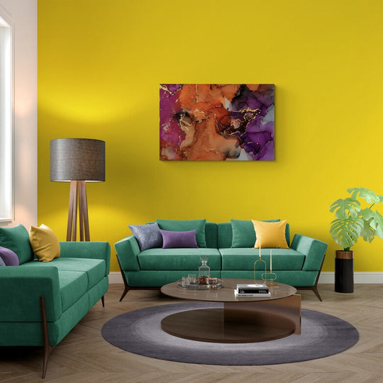 Tablou canvas - Marmura abstracta violet si orange