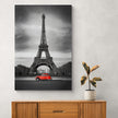 Tablou canvas - Masina rosie prin Paris