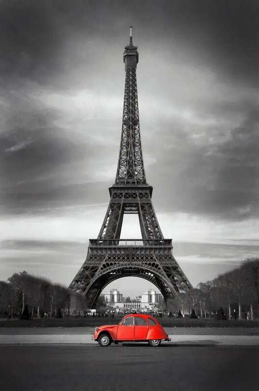 Tablou Canvas - Masina Rosie in Paris