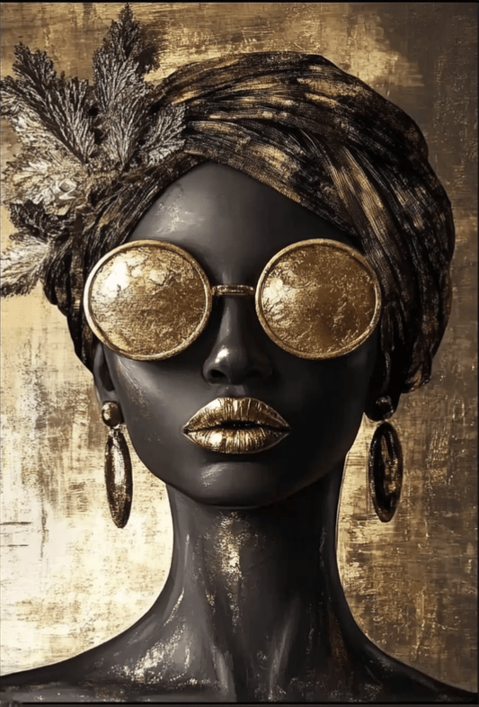 Tablou Canvas - Ochelari de Aur Elegant